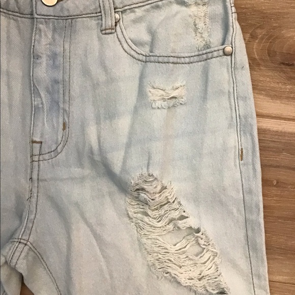 love, fire Distressed Bermuda Denim Shorts 7 - Picture 2 of 7